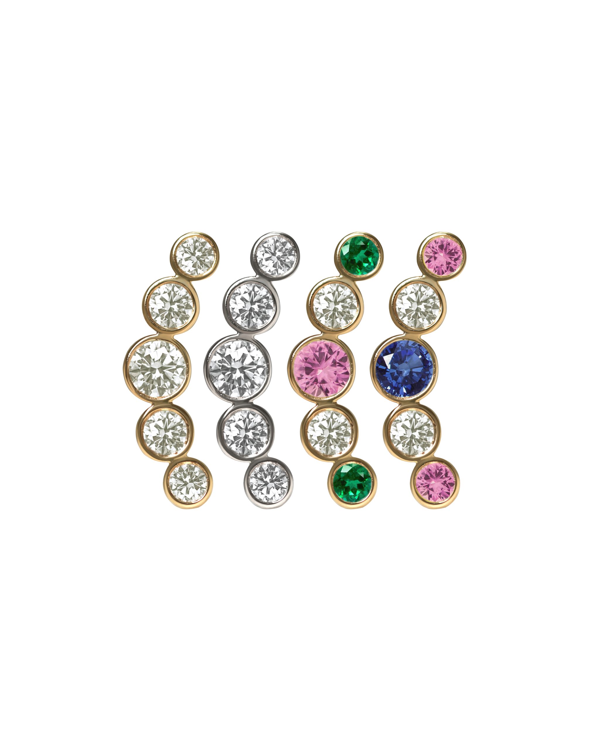diamond crescent helix piercing stud 18k solid gold cartilage earrings lena cohen jewellery uk london